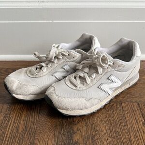 New Balance Beige and White Sneakers